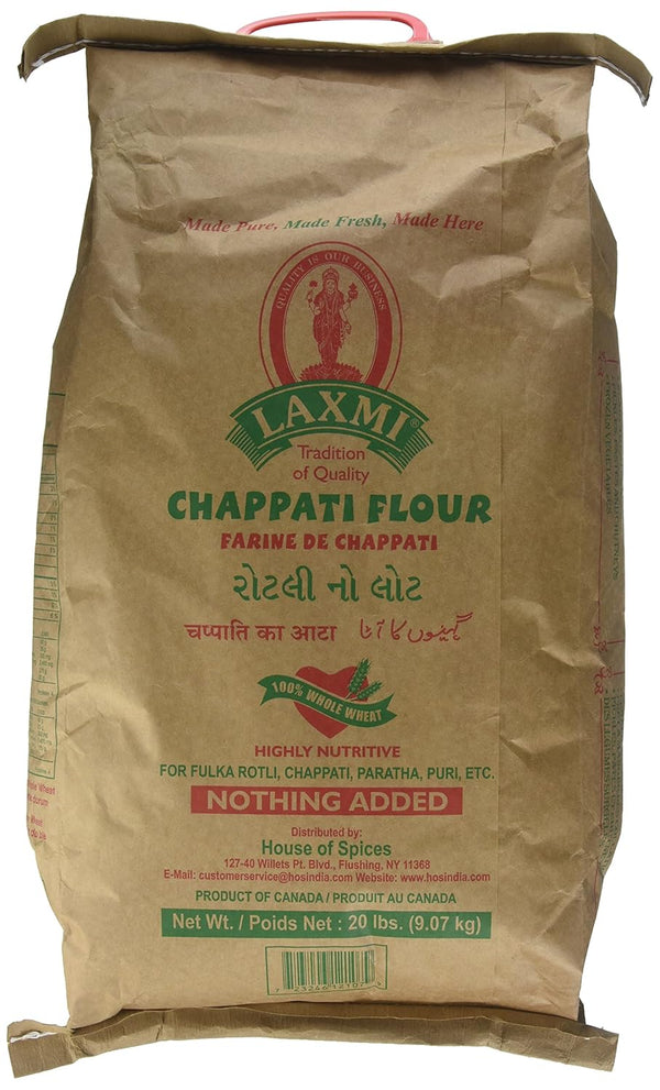 Laxmi Brand All-Natural Chappati Flour, 20lb
