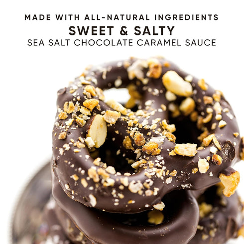 King's Cupboard Sea Salt Chocolate Caramel Sauce 10.4 oz (Pack of 1) - Perfect for Topping Ice Cream & Desserts