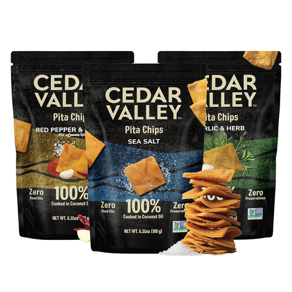 Cedar Valley Pita Chips Variety Pack | 180g (Pack of 6) |