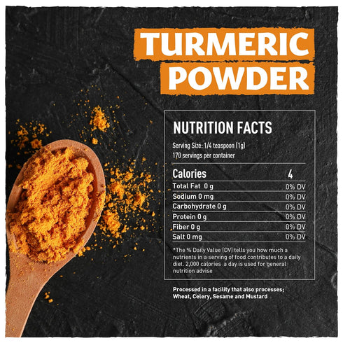 Eastanbul Turmeric Powder, 6oz Ground Turmeric Powder AKA Curcuma En Polvo, Indian Turmeric Ground & Pure, Top-Notch Culinary Tumeric Powder, Vegan, Non-GMO Turmeric Spice Powder, Ground Tumeric