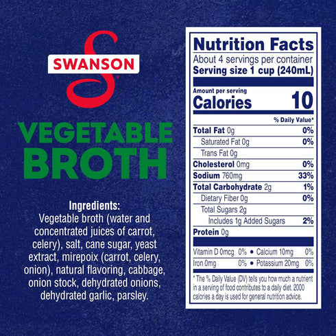 32 oz SWANSON S Vegetable Broth, Carton