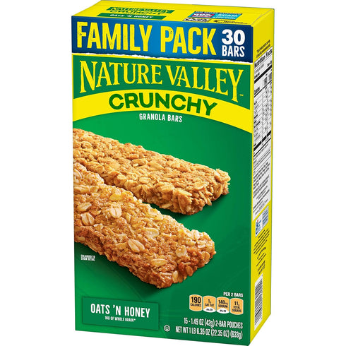 Nature Valley Granola Bars, Crunchy, Peanut Butter & Oats 'N Honey, 15