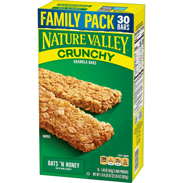 Nature Valley Granola Bars, Crunchy, Peanut Butter & Oats 'N Honey, 15