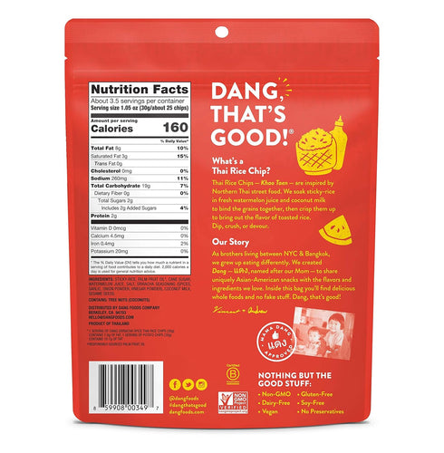 DANG (3.5 (Pack 6)) Thai Rice Chips | Sriracha Spice | Gluten Free, Soy Free & Preservative Free Rice Crisps, Healthy