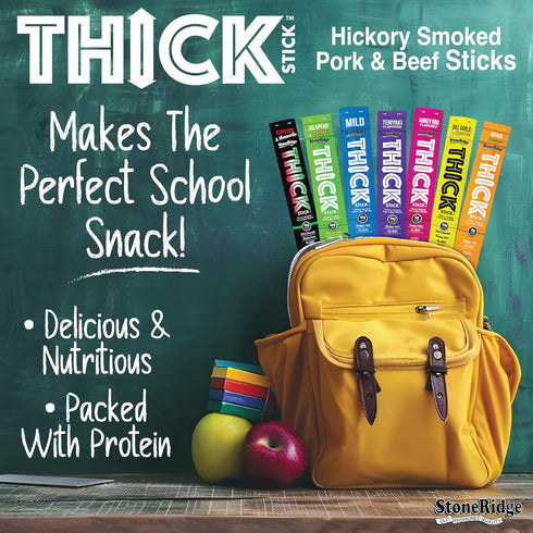 15 Count, 1.5 oz 15 Count THICK STICK - STONERIDGE OLD-FASHIONED QUALITY TERIYAKI - Hickory Smoked Pork and Beef Snack