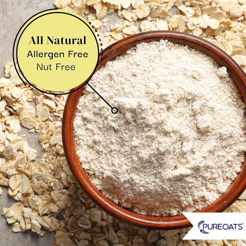 PureOats (4Lb 100% Gluten Free Oat Flour Bag) Whole Grain, Vegan, Allergen Free for Healthy breakfast and more