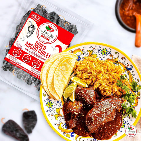 Dried Chile Peppers Variety Pack (12 oz Total) - Ancho, Guajillo, Pasilla Chiles – Staple for Mexican Recipes - Birria, Salsa, Sauces, Stews, Tamales By Amazing Chiles and Spices