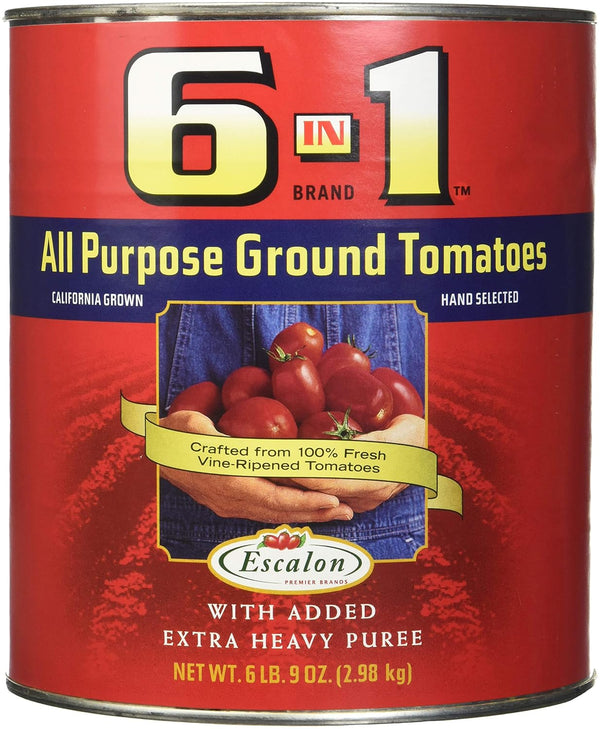Escalon 6 in 1 All Purpose Ground Tomatoes, No. 10 Can, (6 Pound