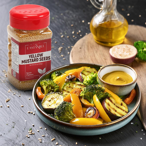 8.11oz, Eastanbul Mustard Seed, Yellow Mustard Seeds, Semilla de Mostaza, Ideal for Cooking, Premium, Whole, Natural