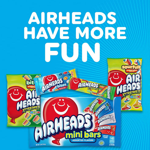 Pack 36 Airheads SOUR Candy Bars, Sour Blue Blast Flavored, Bulk, Concessions, Parties, of Bars