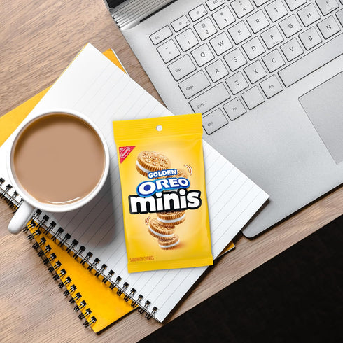 12 3 oz OREO Minis Golden Sandwich Cookies, - Bags