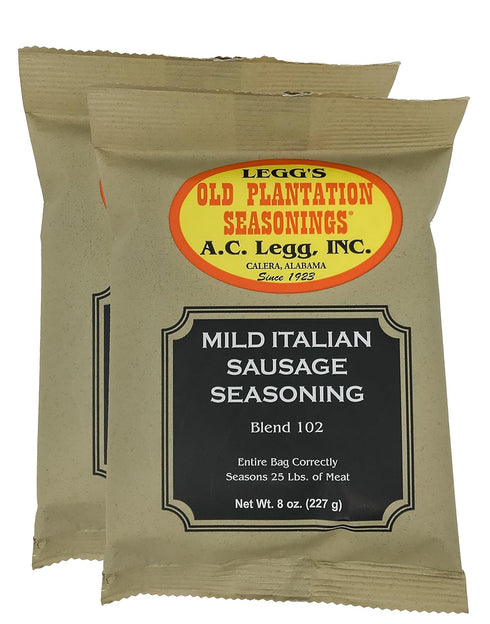 A.C. Legg's Mild Italian Sausage Seasoning, 2 Packs, 8 Ounce Each