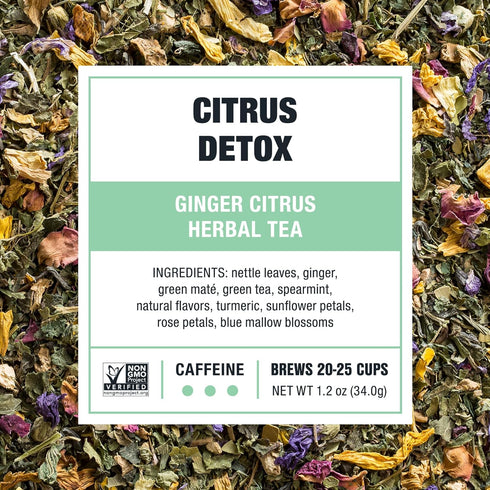 Tiesta Tea Ginger Citrus Herbal Loose Leaf Tea, Caffeine-Free Lemon Ginger with Mint & Chamomile, 1.2 Ounce
