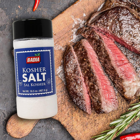 16.5 oz Badia Kosher Salt, Essential Kitchen Kosher Salt for Cooking, Baking & Everyday Seasoning