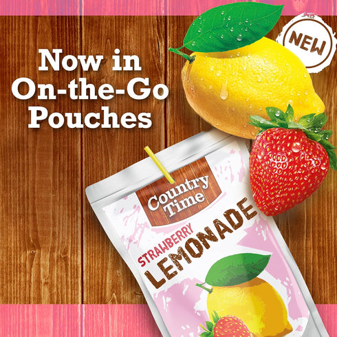 Country 40 Pack, 4 10 Time Strawberry Lemonade Ready to Drink Flavored Drink Pouches, ct Boxes of Drink Pouches