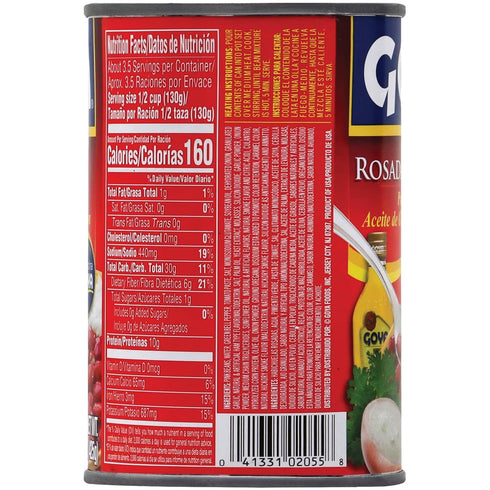 Pack 2 (15 oz Goya Pink Beans Canned in Sauce, Ready-to-Serve, Seasoned, Flavorful Habichuela Rosada, Pantry Staple