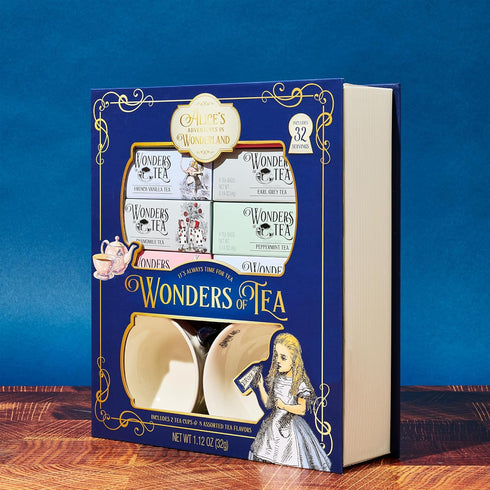 Set, 2 32 Packaging, Set 34 Alices Adventures in Wonderland Tea Assortment Gift Includes Ceramic Cups and Tea Bags