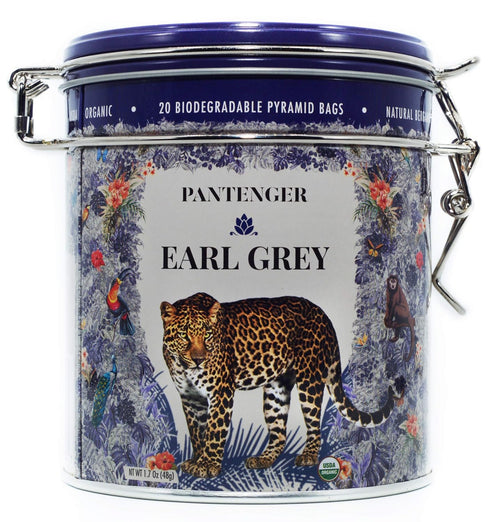 Pantenger Earl Grey Tea Bags | Organic Ceylon Black Tea with Bergamot Essential Oil | 20 Sachets, Packed in USA