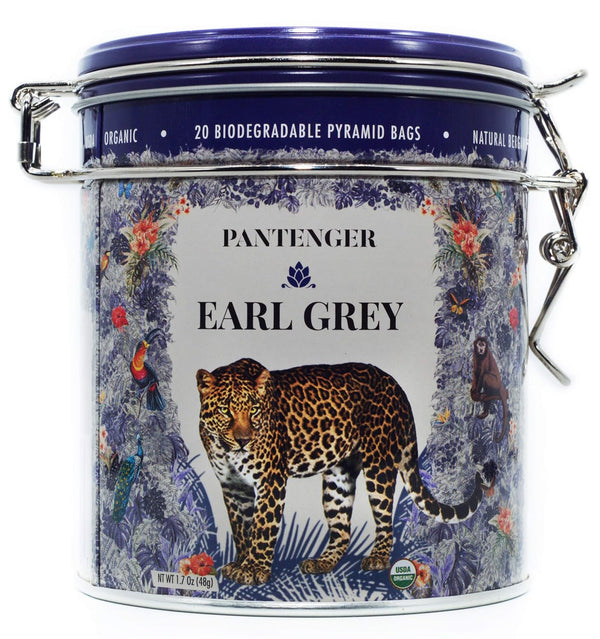 Pantenger Earl Grey Tea Bags | Organic Ceylon Black Tea with Bergamot Essential Oil | 20 Sachets, Packed in USA