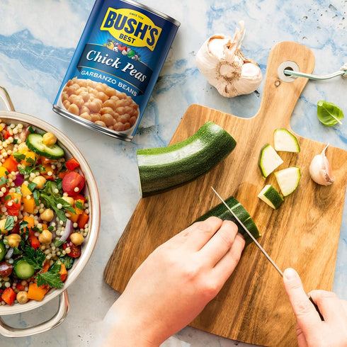 16 oz (Pack 12) BUSH'S BEST Canned Garbanzo Beans (Chickpeas), Source of Plant Based Protein and Fiber, Vegetarian, Low