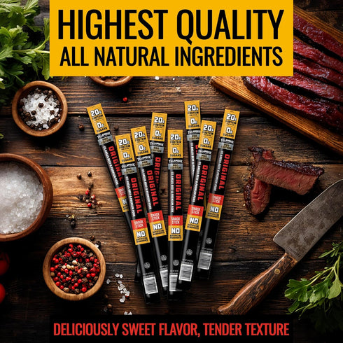 Country 2 Oz (8 Tillamook Smoker PRO Edition Meat Sticks, Zero Sugar, Original, Sticks) Real Hardwood Smoked Sausages
