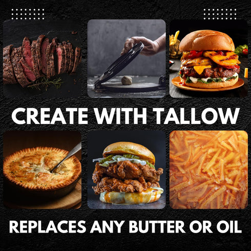 112 oz (7 lbs) Amercian Beef Tallow For Cooking or Skincare