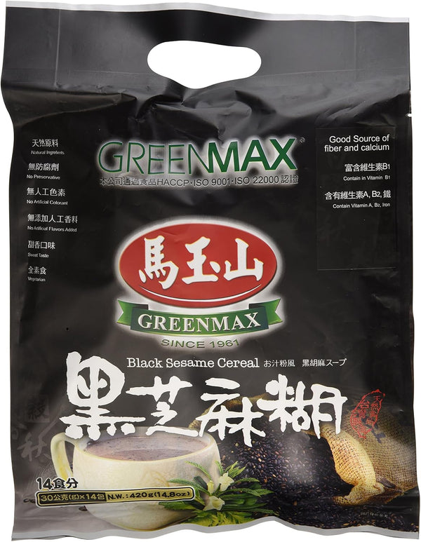ninechef Greenmax (Mayushan) Black Sesame Cereal -Instant , 127 Kcal Per Serving -