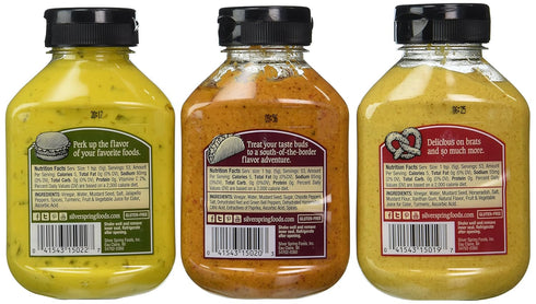 Silver Spring 3 (1) (1) (1) 9.5 Oz. (3 All Natural Mustard Flavor Variety Bundle: Beer'n Brat Horseradish Mustard, Rich