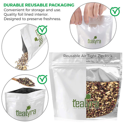 Tealyra Flat Belly Detox Herbal Loose Leaf Tea - Fennel, Peppermint, Hibiscus, Caffeine Free, 222g (8-ounce)