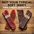 2 oz (Pack 2) Tough to Chew: Organic Bone Broth Beef Jerky Grass-Fed, Zero Sugar, Low Calorie, High Protein, Extra-Firm