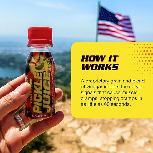 2.5 oz, 12 Pack Pickle Juice Sports Drink Shots, Extra Strength, Chili Lime - Relieves Cramps Fast - Electrolyte Shots