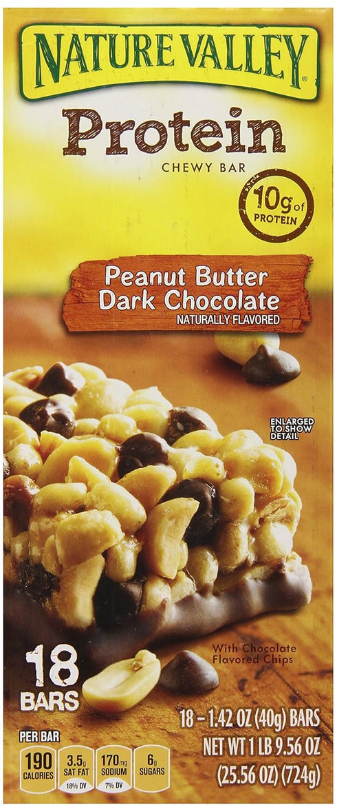 25.56 Nature Valley Protein Chewy Bar, Peanut Butter Dark Choclate, Ounce