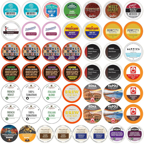 Crazy Cups Perfect Samplers Dark Roast Coffee Pods Variety Pack Sampler, Assortment