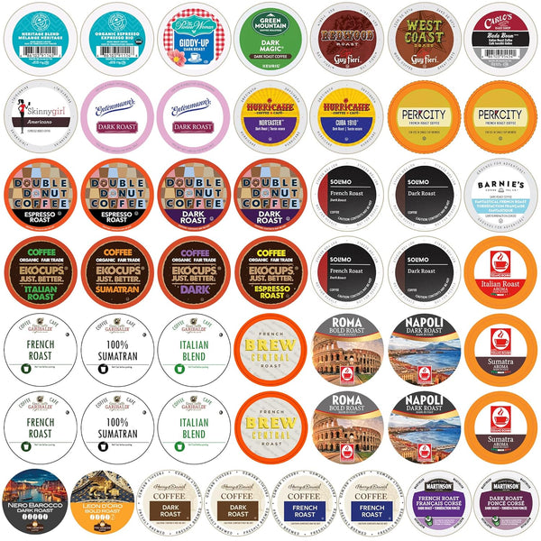 Crazy Cups Perfect Samplers Dark Roast Coffee Pods Variety Pack Sampler, Assortment