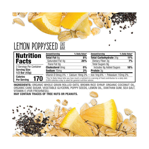 Bobo's Oat Bars 3 oz , Lemon Poppyseed