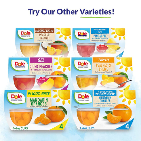 Dole Fruit Bowls Pineapple Tidbits in 100% Juice Snacks, 4oz 24 Total Cups, Gluten & Dairy Free Bulk Lunch Snacks