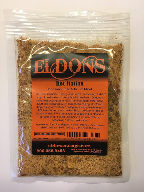 Eldons Hot Italian Fresh Sausage Seasoning Seasons 5 lbs. #8885