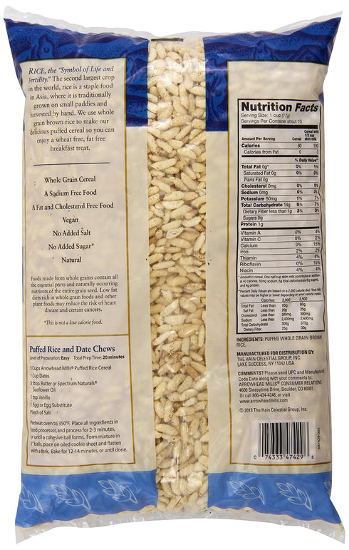 Arrowhead Mills 6 Rice Cereal, Puffed, Ounce