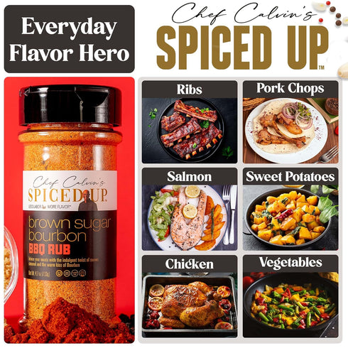 3 4.7 Oz Pcs Brown Sugar Bourbon Seasoning for Chicken, Beef & Pork | Bold Smoky Dry Steak Rub for Grilling, Gourmet