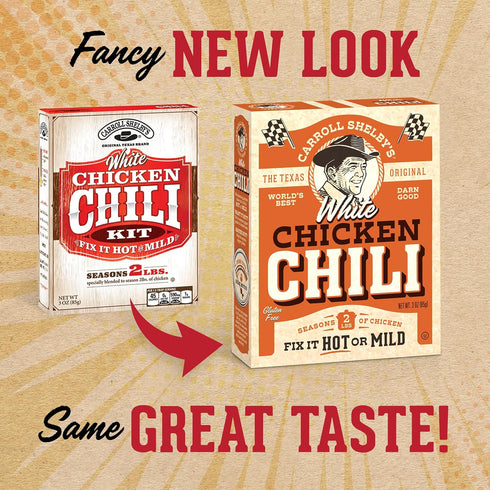 Shelby's 3oz (Pack 1) Carroll Original Texas Brand White Chicken Chili Kit Box