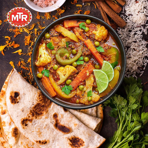 (Pack 6) MTR - Minute Meals: Flavorful Mixed Vegetable Curry - Authentic Indian Ready-to-Eat Meal with No Added