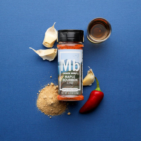 Spiceology & Derek Wolf Maple Bourbon Seasoning - Sweet & Smoky Barbeque Rubs, 4.2 oz for Ribs, Pork, Beef, Chicken