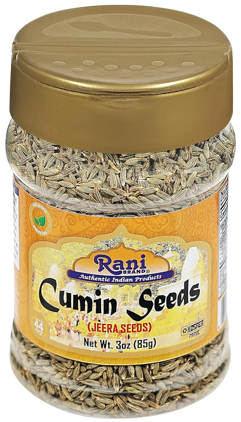 Rani Cumin Seeds Whole (Jeera) Spice, 3oz (85g) PET Jar, All Natural, Gluten Friendly, NON-GMO