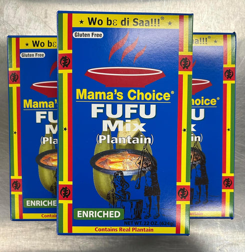 Generic 22 oz (624 Pack 3. Mamas Choice Fufu Mix (Plantain), Gluten Free, Enriched African Fufu Flour, Contains Real