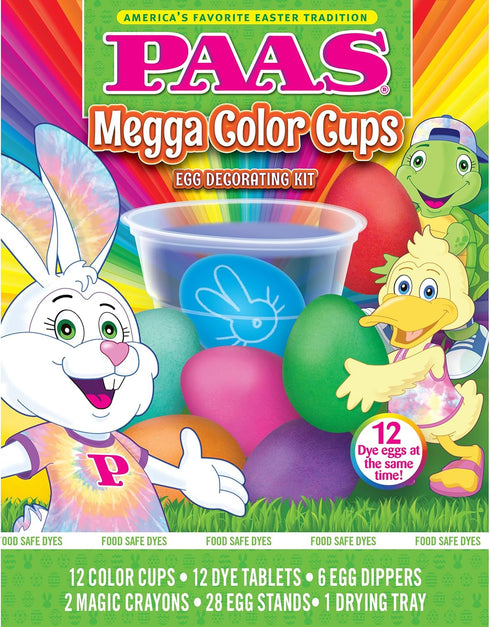 PAAS Megga Color Cups Egg Decorating Kit: Dye 12 Eggs at The