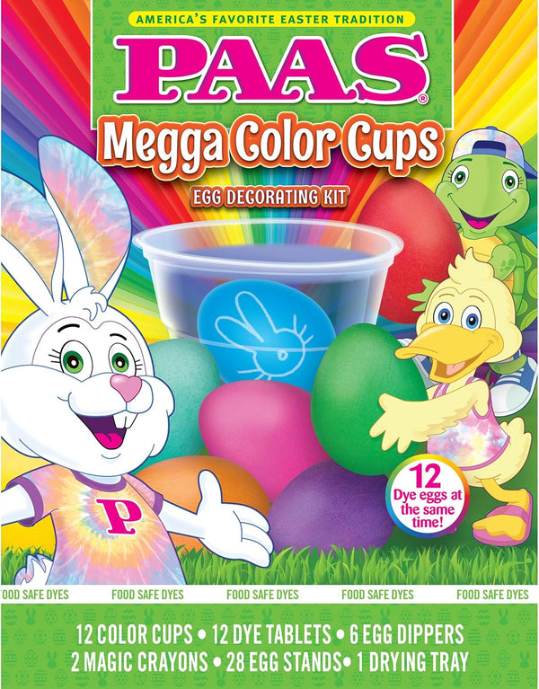PAAS Megga Color Cups Egg Decorating Kit: Dye 12 Eggs at The