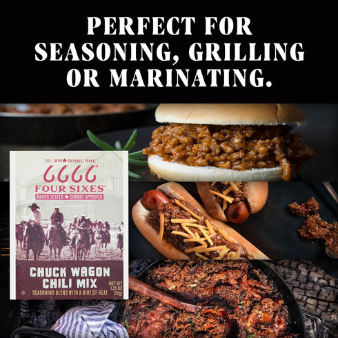 FOUR SIXES 6666 1.25 (Pack 12) Chuck Wagon Chili Seasoning Mix, Ounce