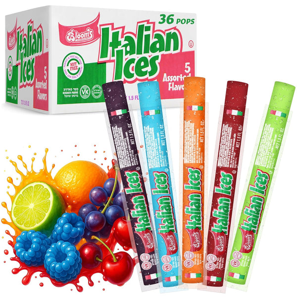 Italian Ice Freeze Pops, 36 Count Freeze Pops Bulk Each is 1.5oz,