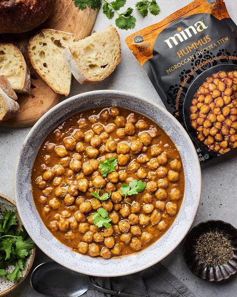 Packaged 10 oz (Pack 6) Mina Moroccan Chickpeas, Ready to Eat, Chickpeas High In Plant Based Protein, Vegan, Non-GMO