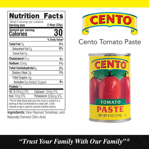 6 (Pack 48) Cento Tomato Paste, Ounce Cans